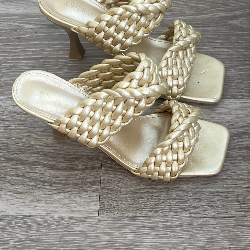 Gold Braided Heels with Elegant Design